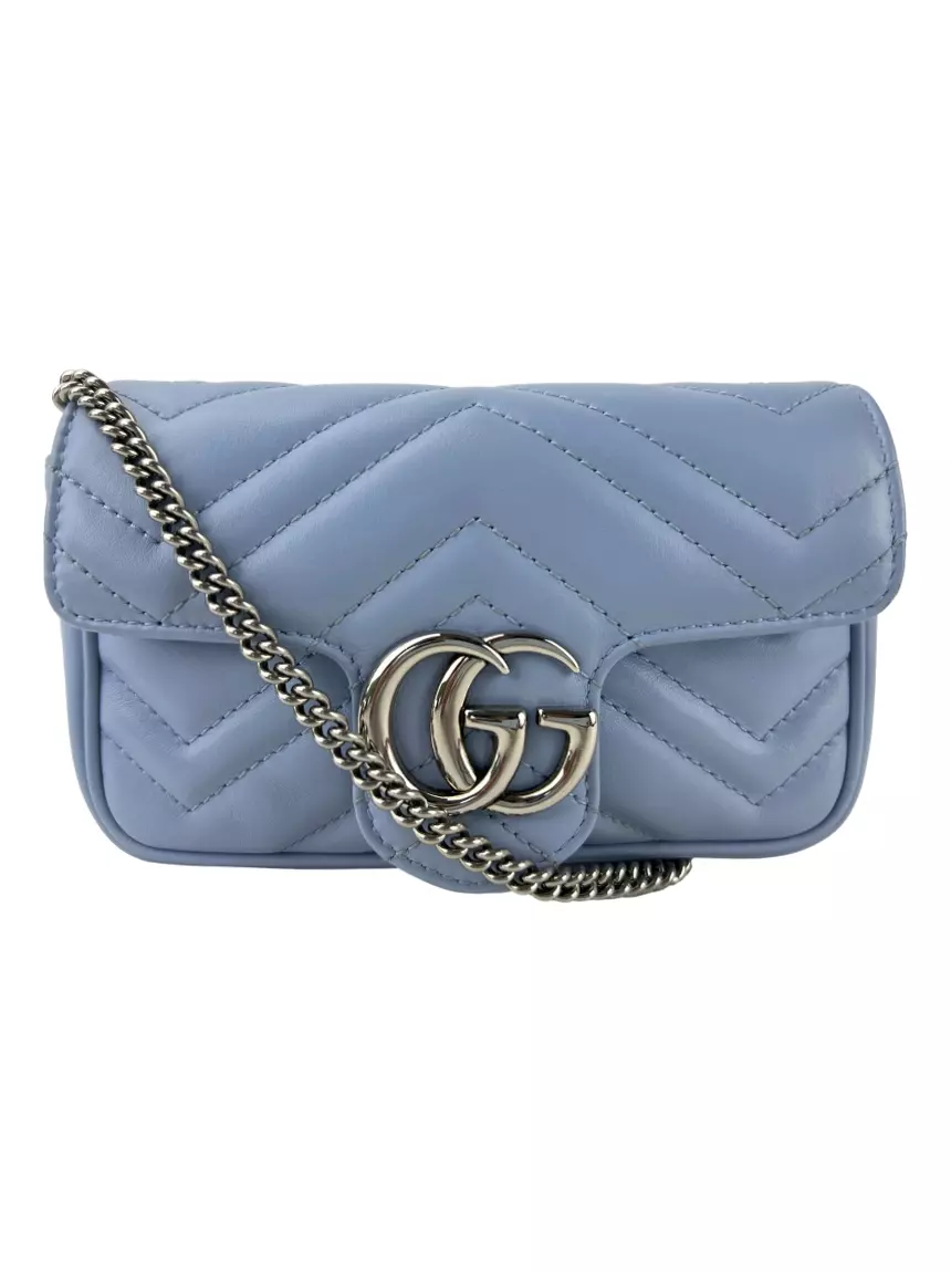 Bolsa Tiracolo Gucci Marmont Super Mini Azul - CHOT1 Original