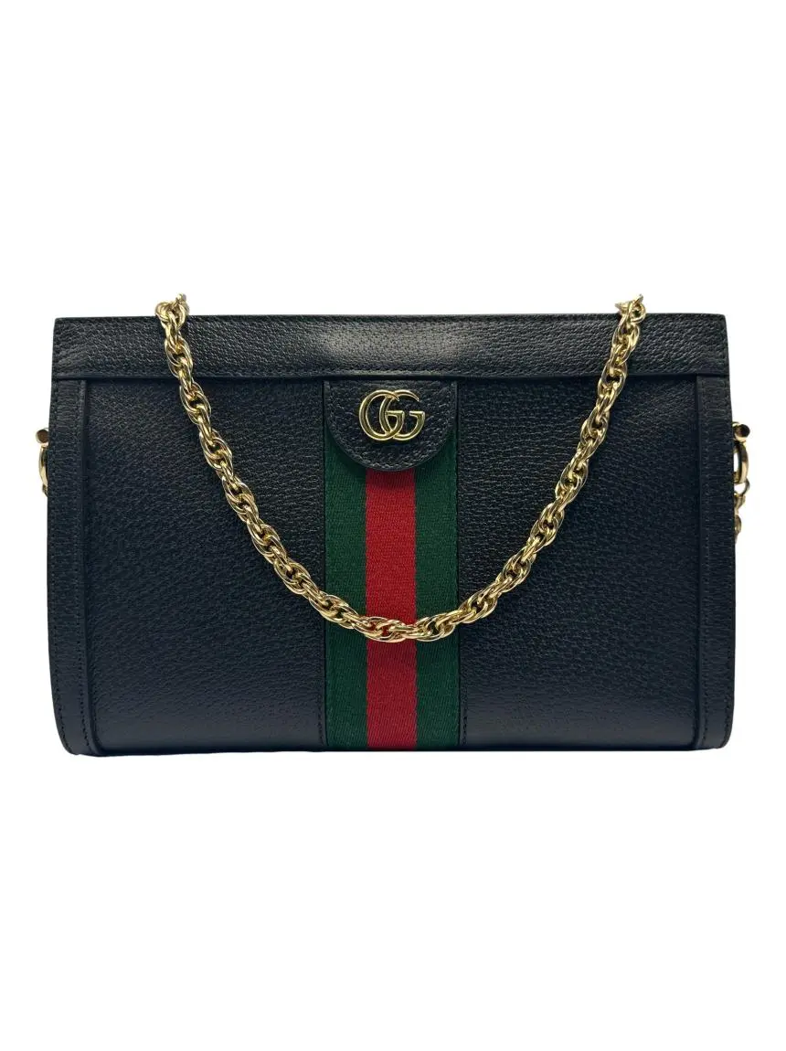 Bolsa Tiracolo Gucci Ophidia Chain Preta - COGC19 Original