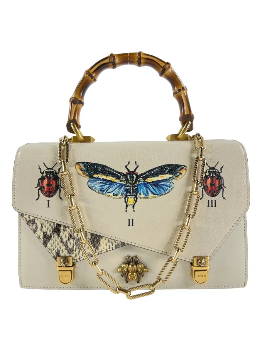 Bolsa Tiracolo Gucci Ottilia Bamboo Off-White - CORX8 Original