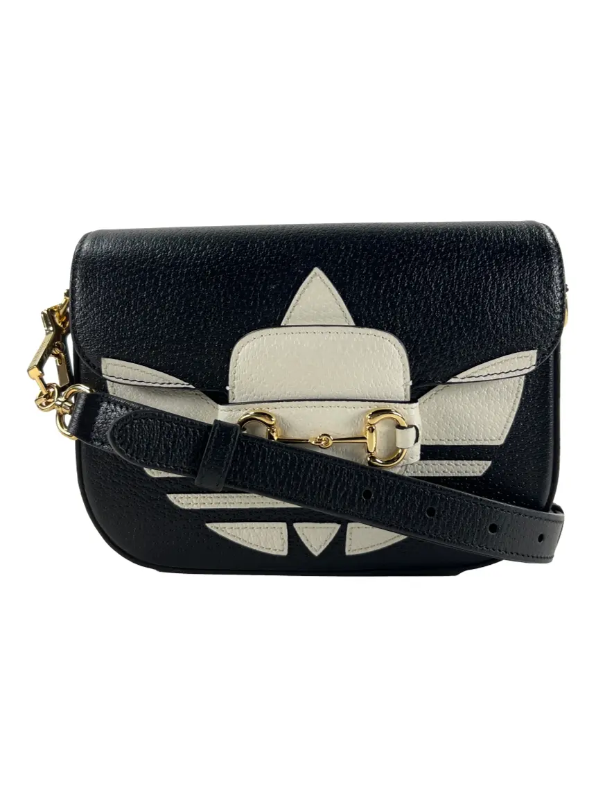 Bolsa Tiracolo Gucci x Adidas Mini Horsebit 1955 Preta - CXMP3