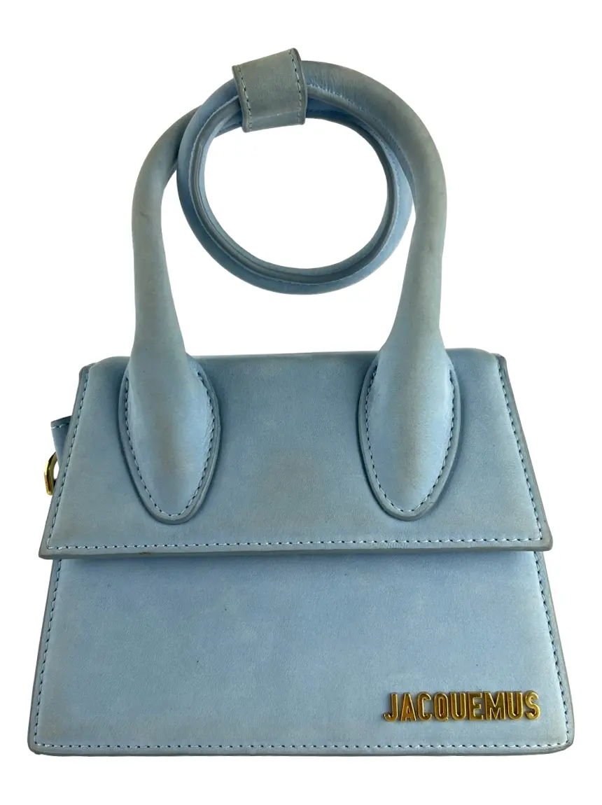 Bolsa Tiracolo Jacquemus Le Chiquito Noeud Camurça Azul - CFAI10