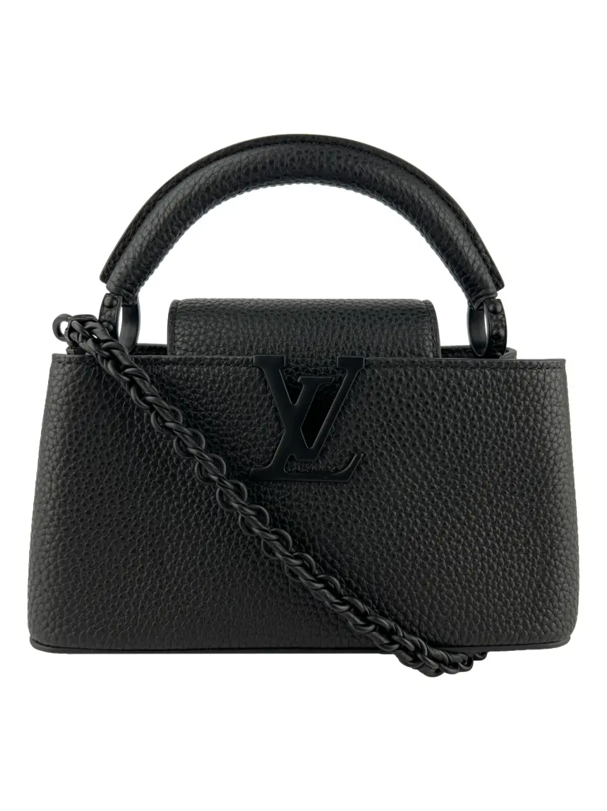 Bolsa Tiracolo Louis Vuitton Capucines East West Mini Preta