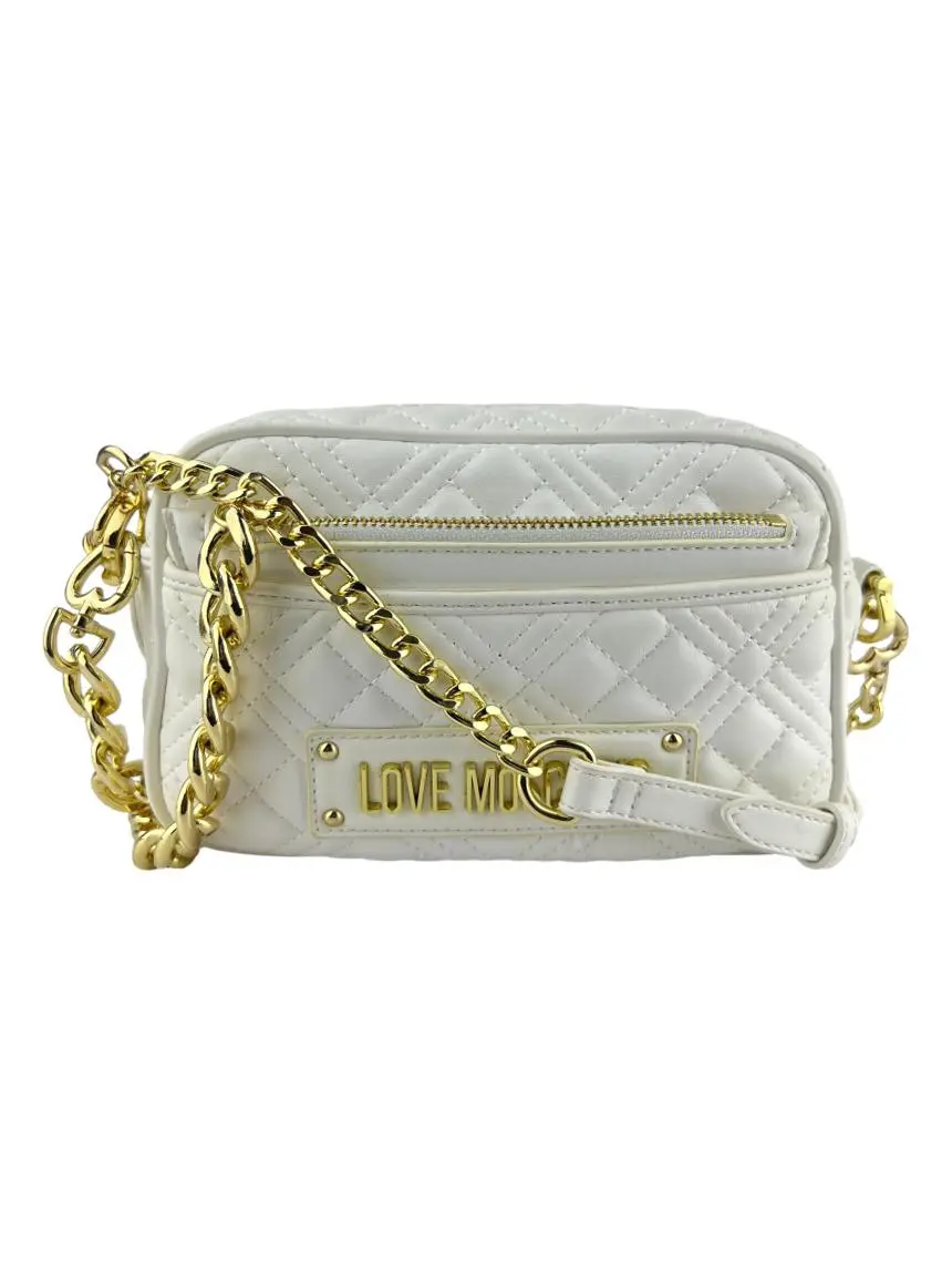 Bolsa Tiracolo Love Moschino Matelassê Branca - TNY357 Original