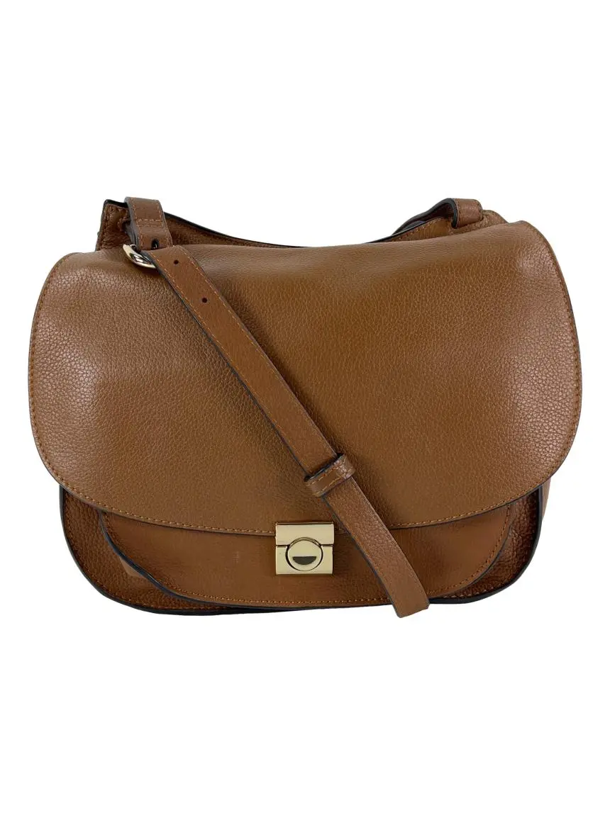 Bolsa Tiracolo Massimo Dutti Flap Marrom CCS11 Original