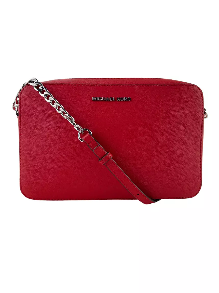 Bolsa Tiracolo Michael Kors Jet Set Saffiano Vermelha - CGHB1