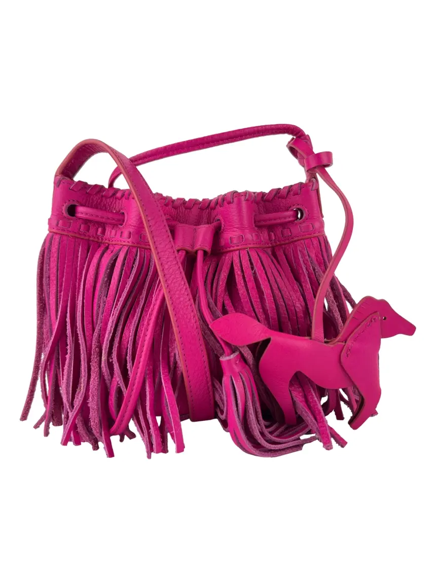 La Gras 180 ピンクバックホロ Bolsa Tiracolo Polo Ralph Lauren Mini Franjas Rosa - CHJH246