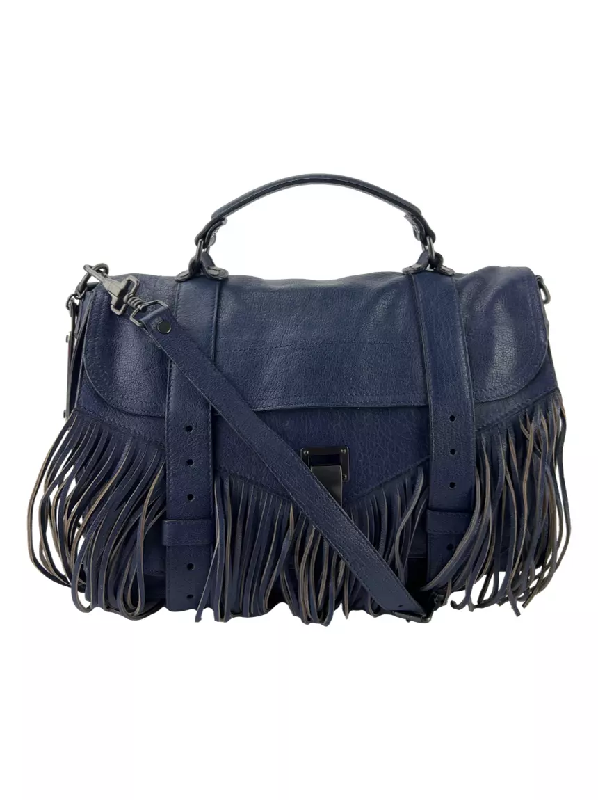 Bolsa Tiracolo Proenza Schouler PS1 Fringe Azul Original LWS153