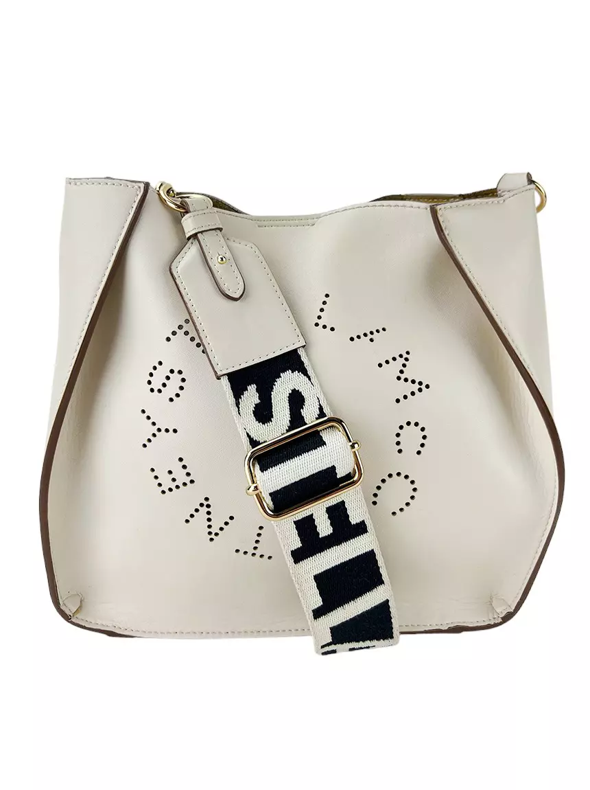 Bolsa Tiracolo Stella Mccartney Mini Logo Off-White - CFKE7