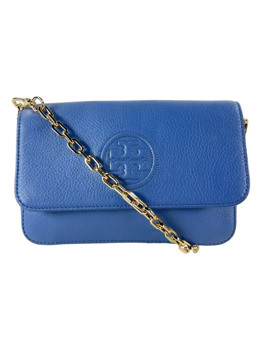 Bolsa Tiracolo Tory Burch Flap Azul - ADMF14 Original | Etiqueta Única Bolsa Tiracolo Tory Burch Flap Azul - ADMF14 Original | Etiqueta Única