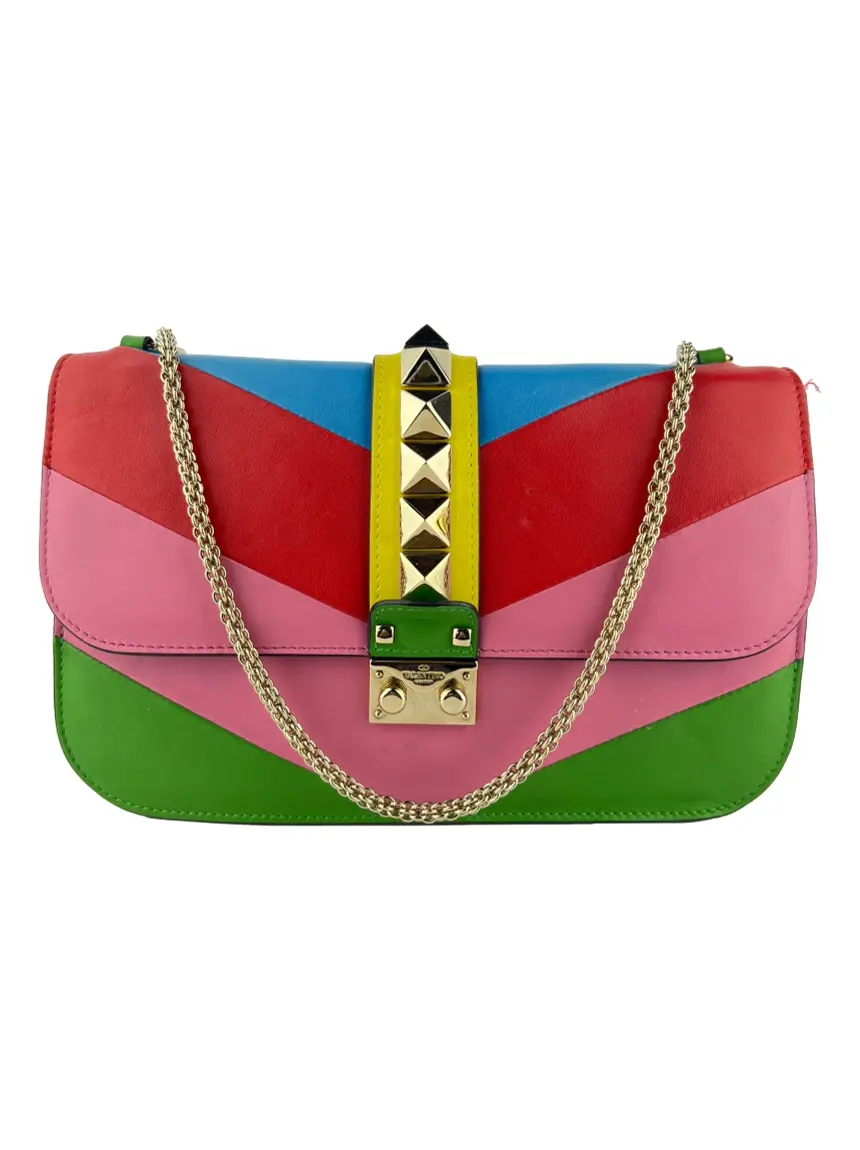 Bolsa Tiracolo Valentino Glam Lock Rockstud 1973 Medium Multicolor Bolsa Tiracolo Valentino Glam Lock Rockstud 1973 Medium Multicolor