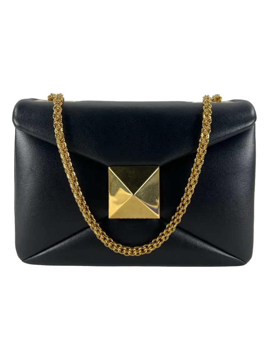 VALENTINO ブラック キュロット　レディース Bolsa Tiracolo Valentino One Stud Chain Preta - PVO36 Original