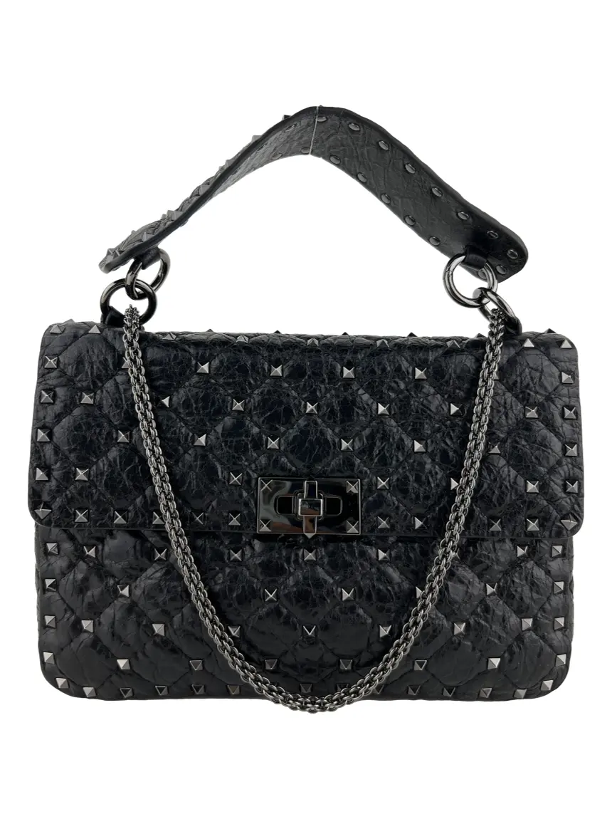 Bolsa Tiracolo Valentino Rockstud Spike Preta CJMV1 Original