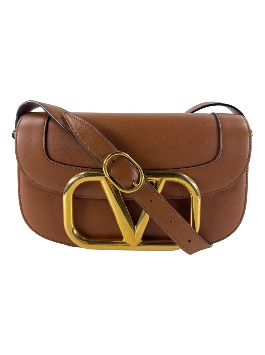 Bolsa Tiracolo Valentino VLogo Supervee Marrom - ACDU17 Original