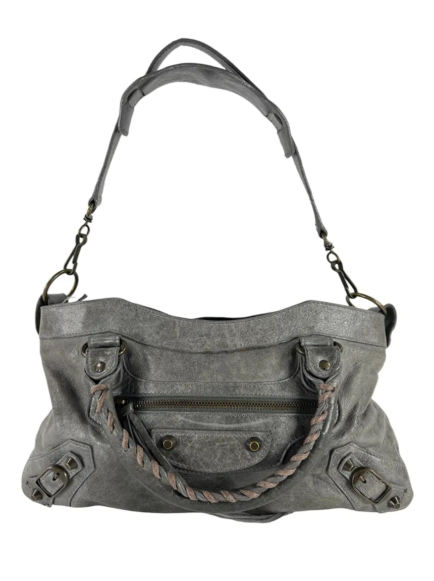 Bolsa Tote Balenciaga First Cinza - JYC4 Original | Etiqueta Única