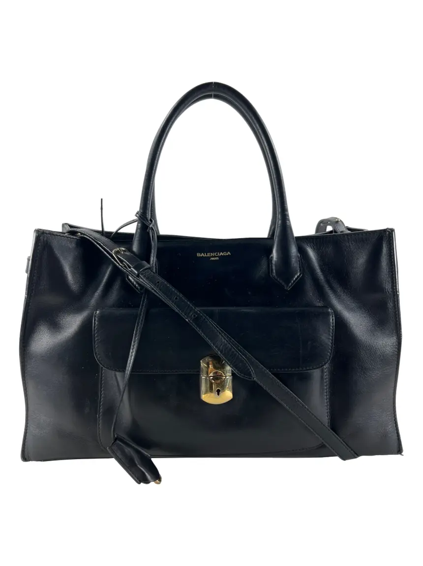 Bolsa Tote Balenciaga Padlock Work Preta CLZB53 Original