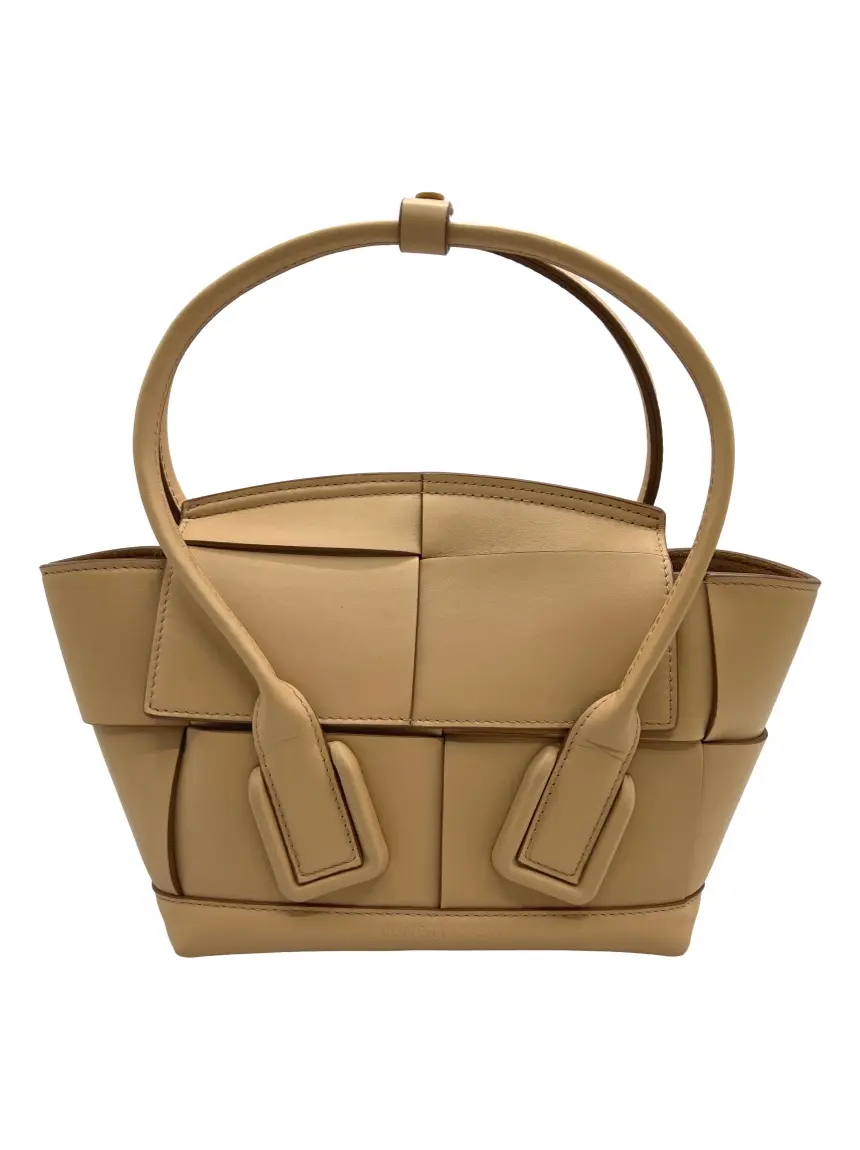 Bolsa Tote Bottega Veneta Arco Mini Maxi Intrecciato Bege - CMMO13