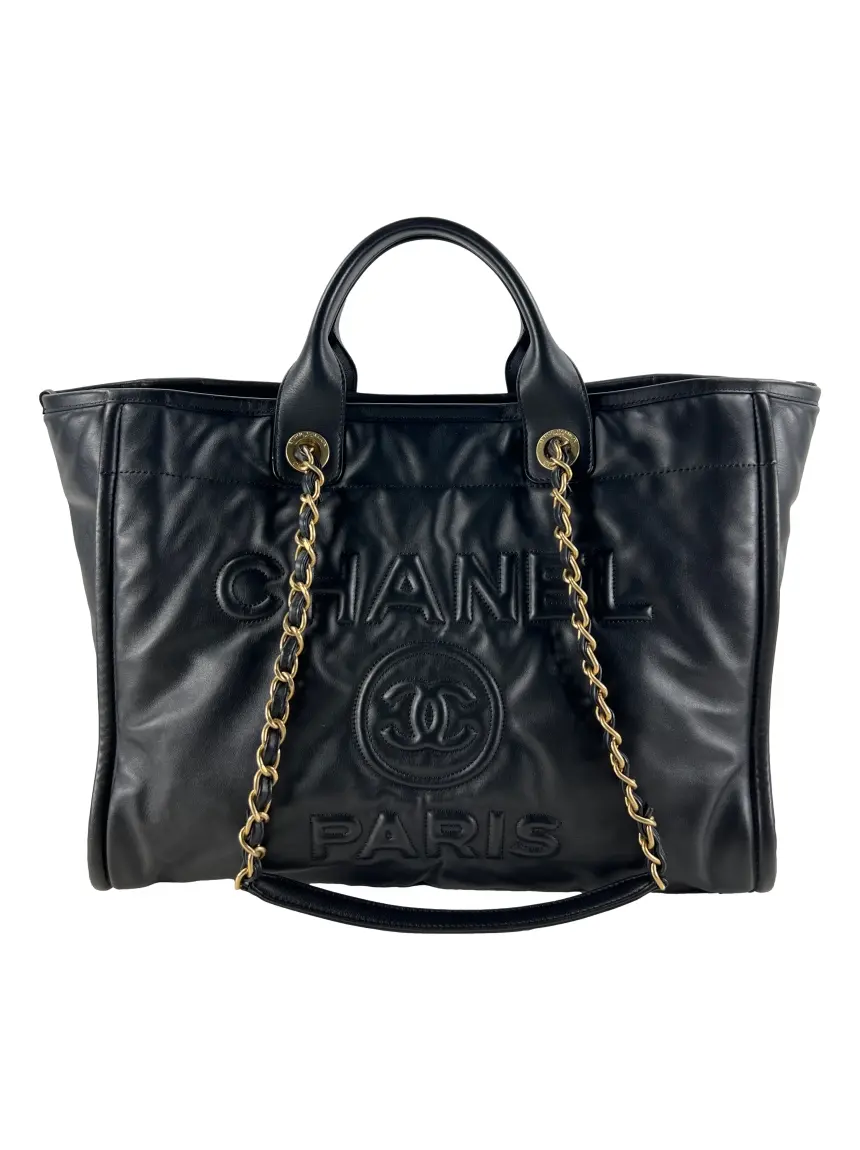 Bolsa Tote Chanel Deauville Preta - CBZP765 Original | Etiqueta Única