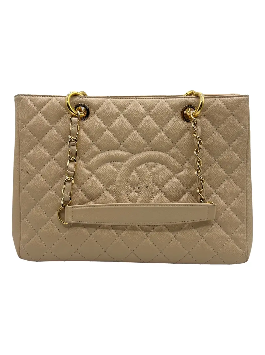 Bolsa Tote Chanel Grand Shopping Tote GST Caviar Bege - BOM59