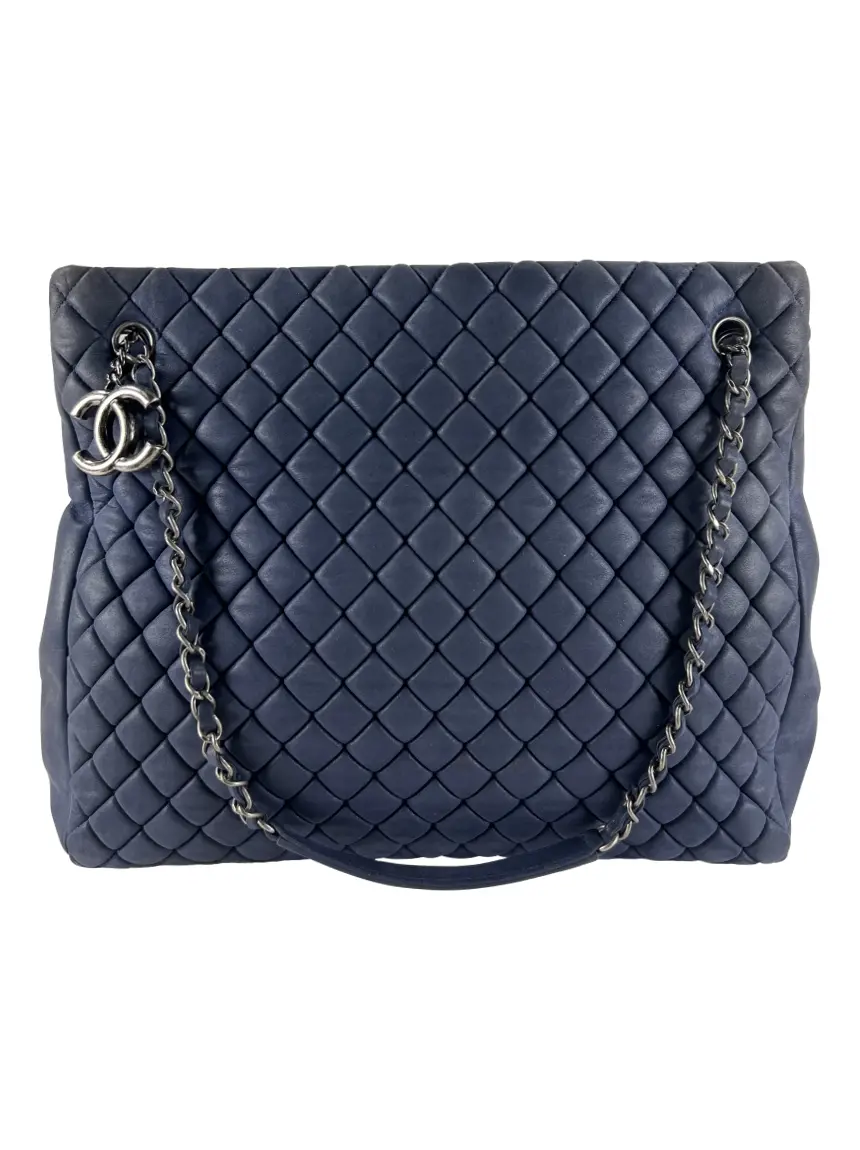 CHANEL ネイビー キルティング バッグ Bolsa Tote Chanel New Bubble Quilted Iridescent Azul - PIJ2