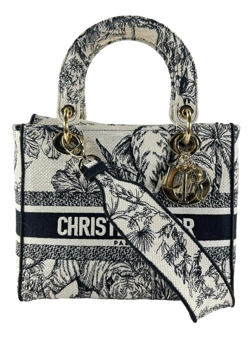 マデ　Christian Dior Toile de Jouy Bolsa Tote Christian Dior Lady D-Lite Toile de Jouy Voyage - CWFO1