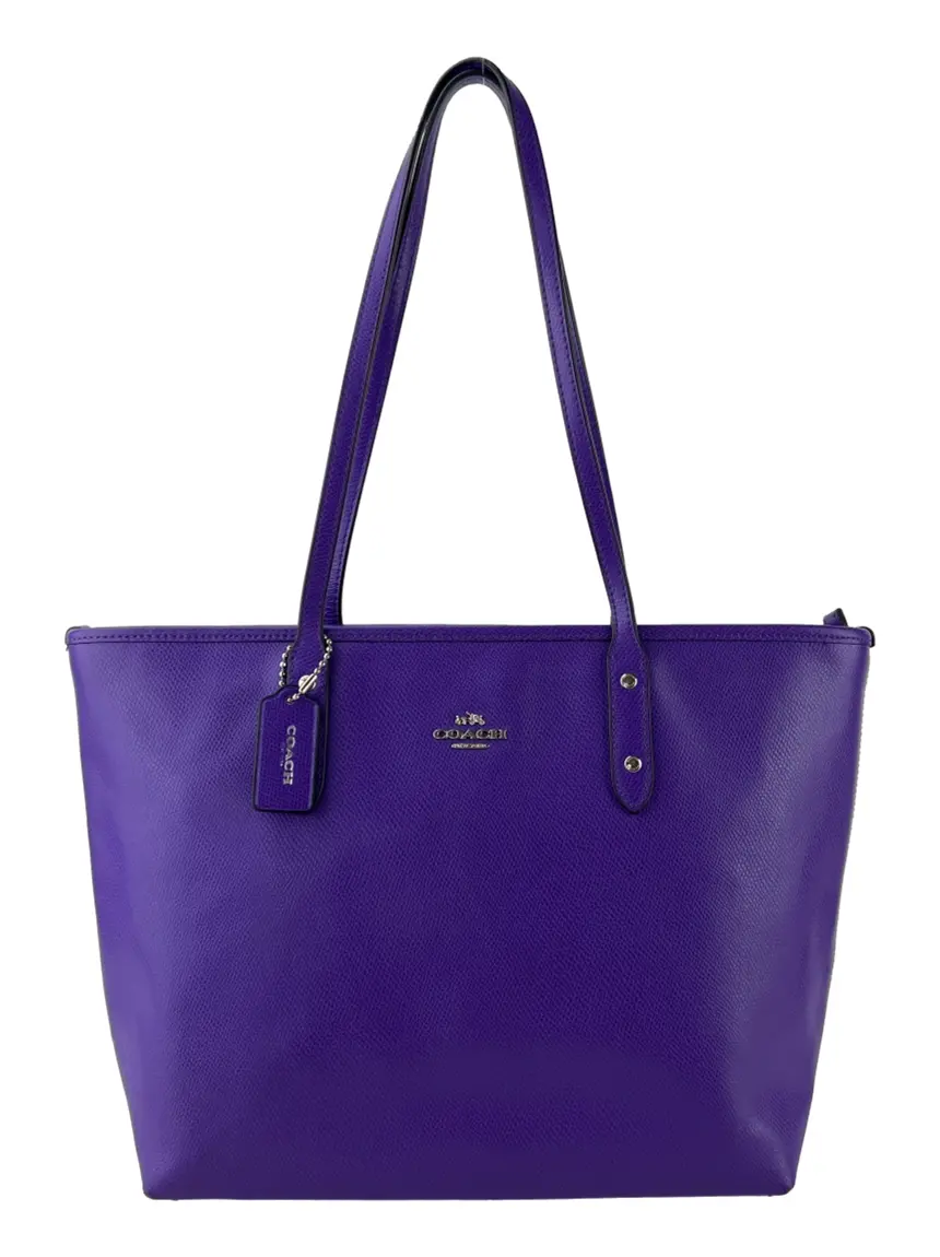 Bolsa Tote Coach City Couro Roxo - CHYI3 Original | Etiqueta Única