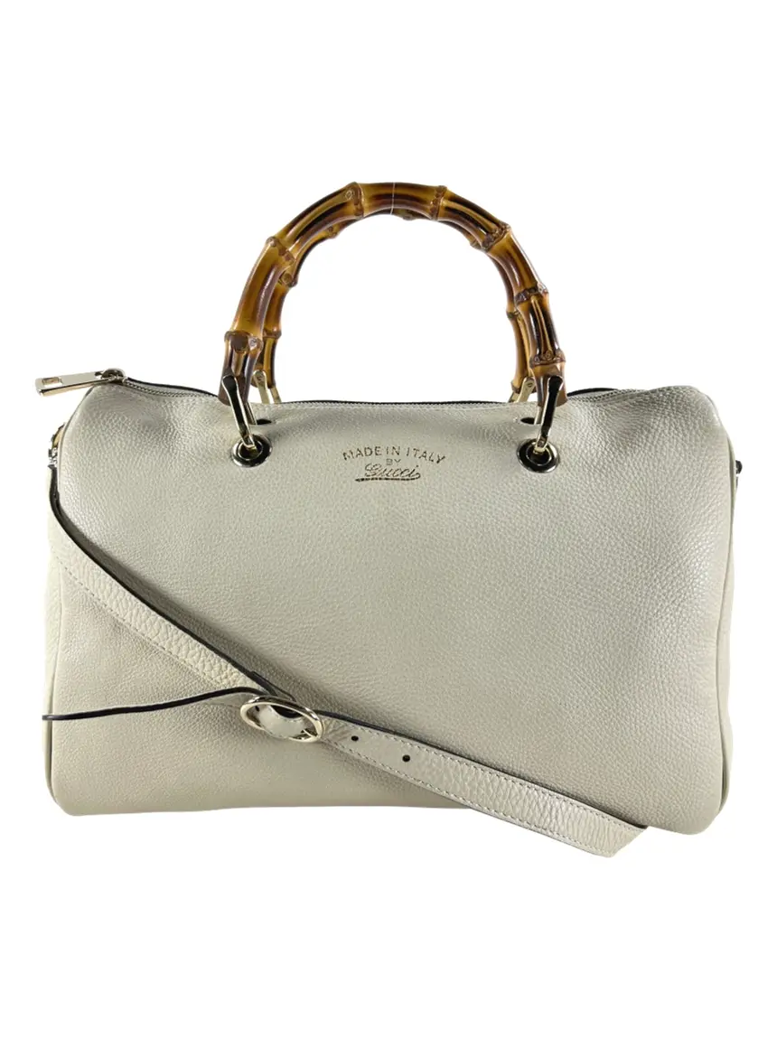 Bolsa Tote Gucci Bamboo Shopper Boston Off-White - CJAU92 Original
