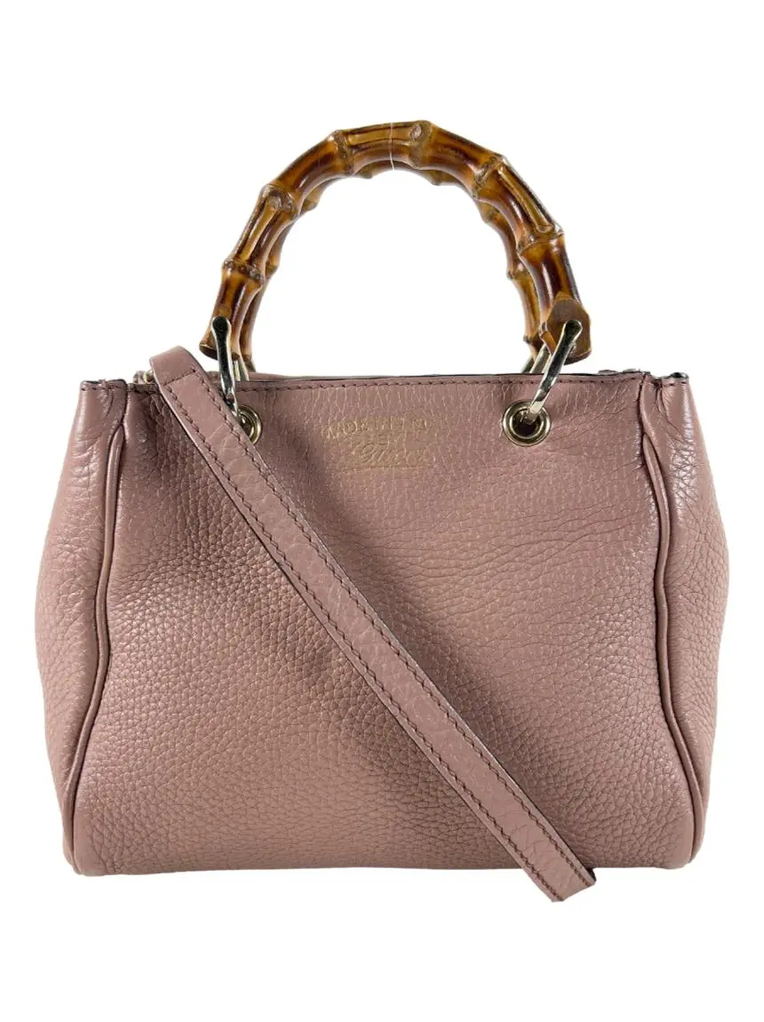 Bolsa Tote Gucci Bamboo Shopper Top Handle Mini Rosê - CJRE27