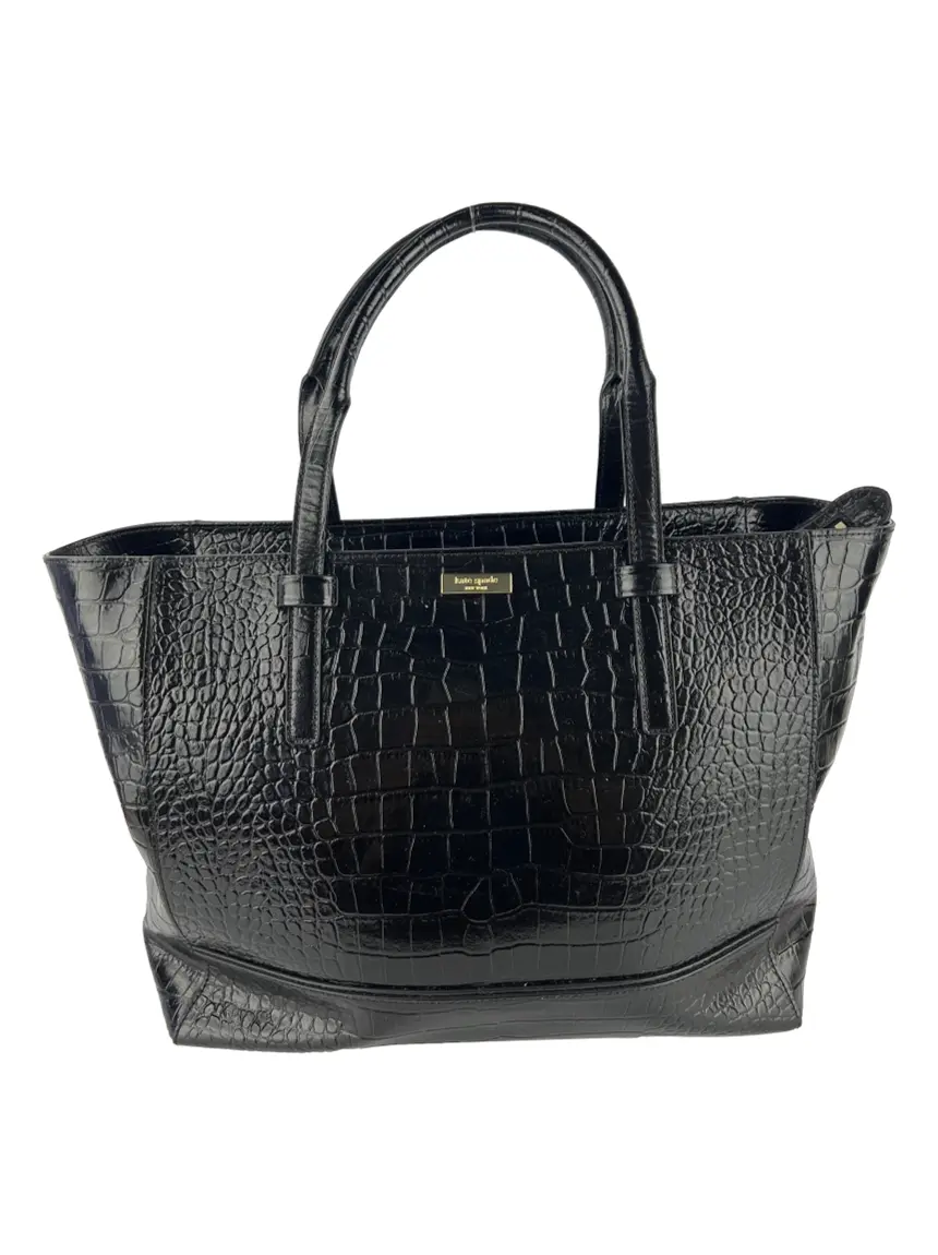 Bolsa Tote Kate Spade Bedford Riverside Embossed Croco Preto Original Etiqueta Unica