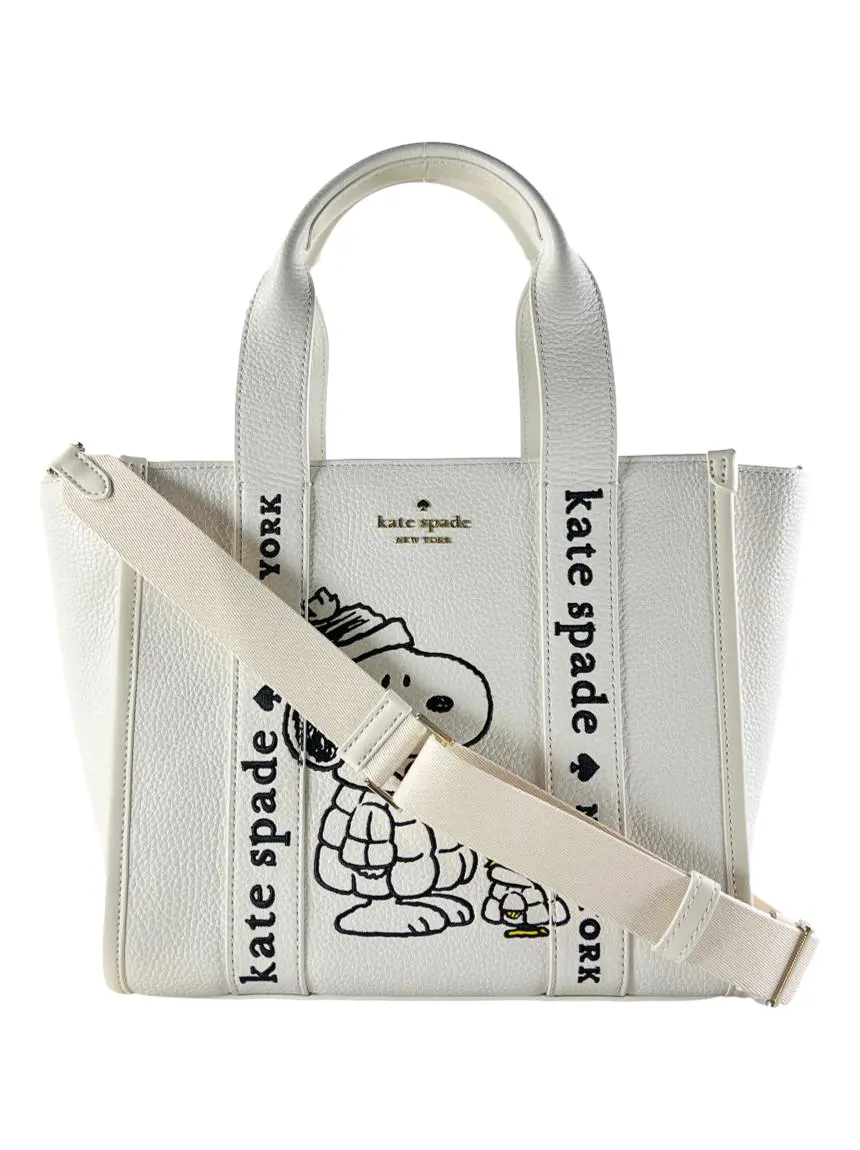Bolsa Tote Kate Spade X Peanuts Snoopy Branca - HCR28 Original