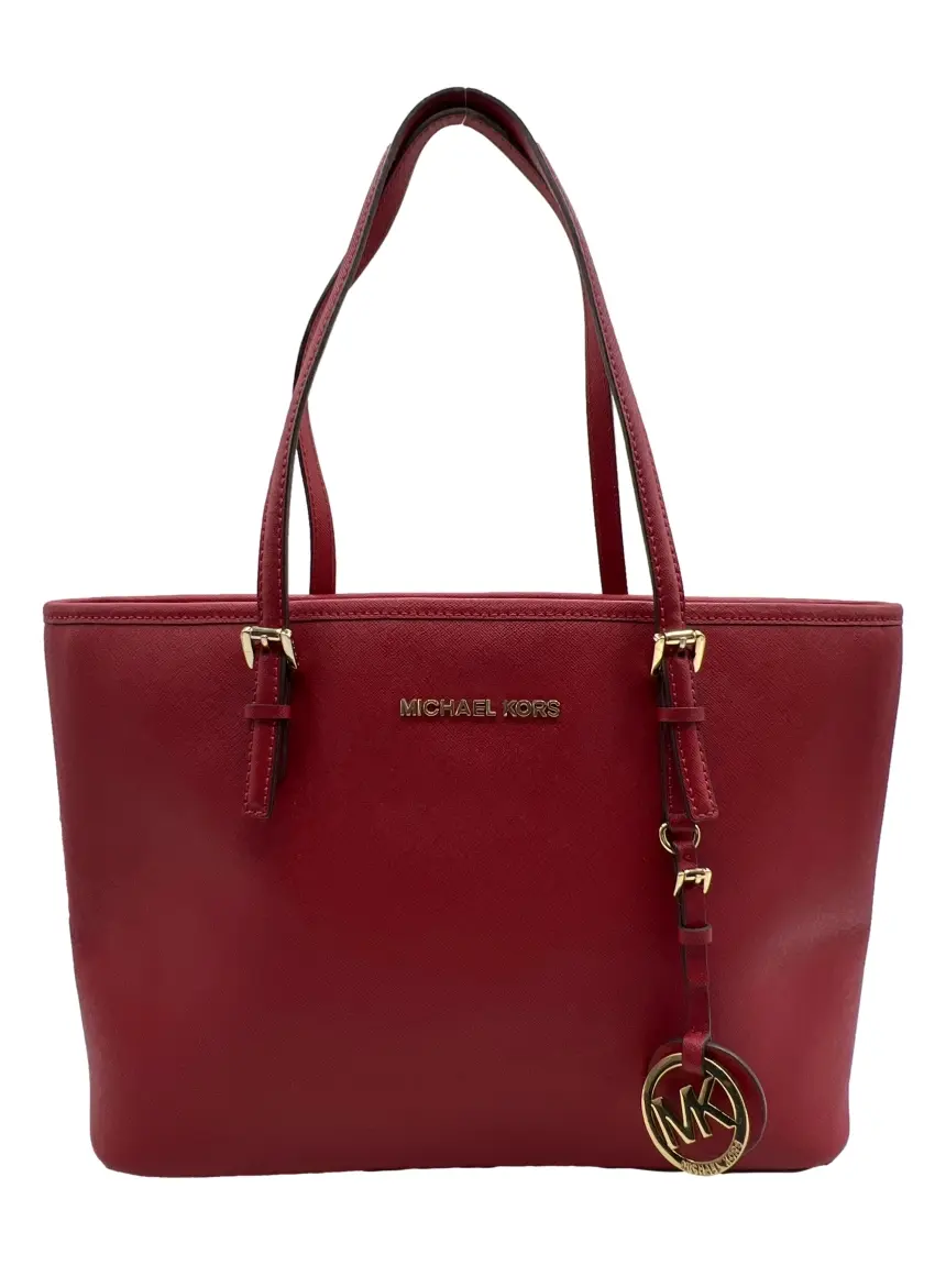 Bolsa Tote Michael Michael Kors Jet Set Saffiano Vermelha - CPSS2