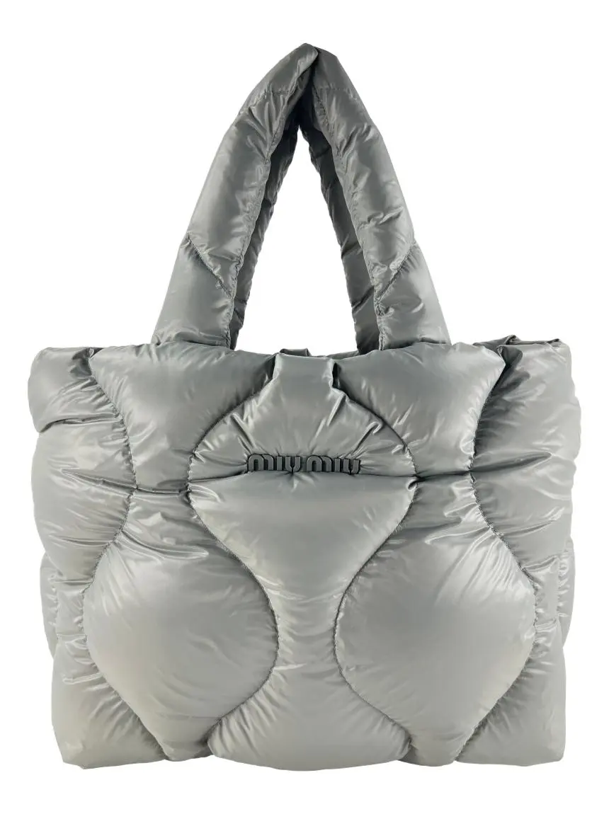 nnn！MAMU Malti puffer bag グレー Bolsa Tote Miu Miu Puffer Quilted Nylon Cinza - DCIH2 Original