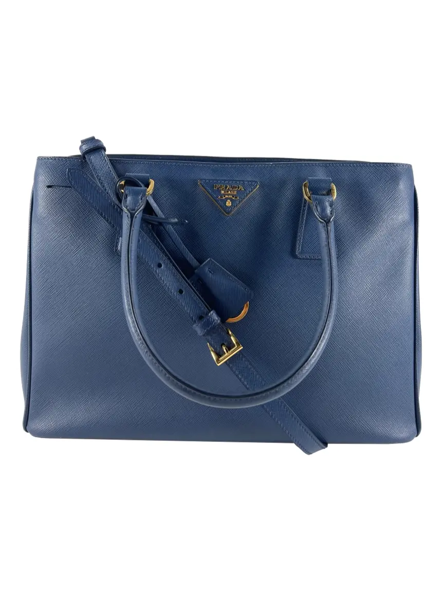 PRADA SAFFIANO ブルー Bolsa Tote Prada Double Zip Saffiano Azul - CMSU2 Original