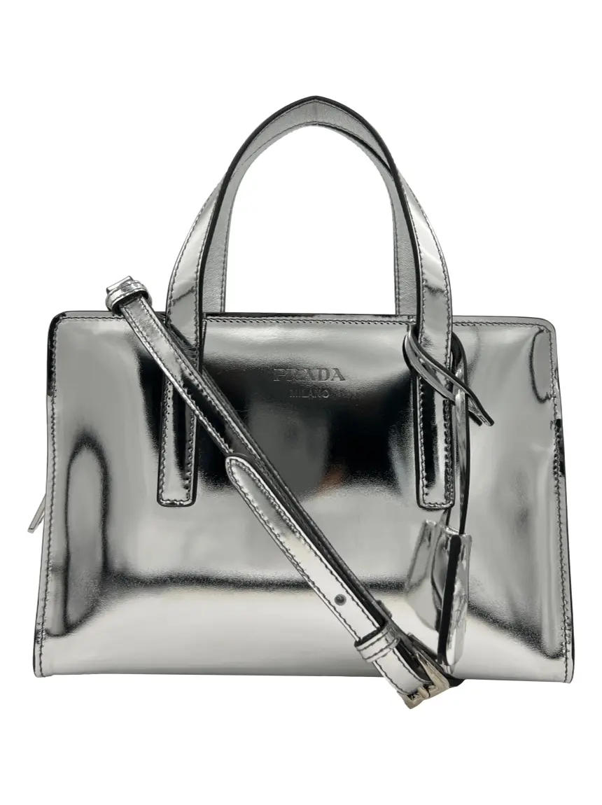 Bolsa Tote Prada Re-Edition 1995 Prateada - JXG42 Original