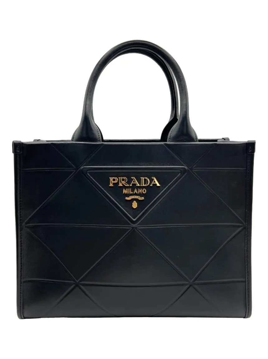 Bolsa Tote Prada Symbole Couro Preta - CTLS7 Original | Etiqueta Única