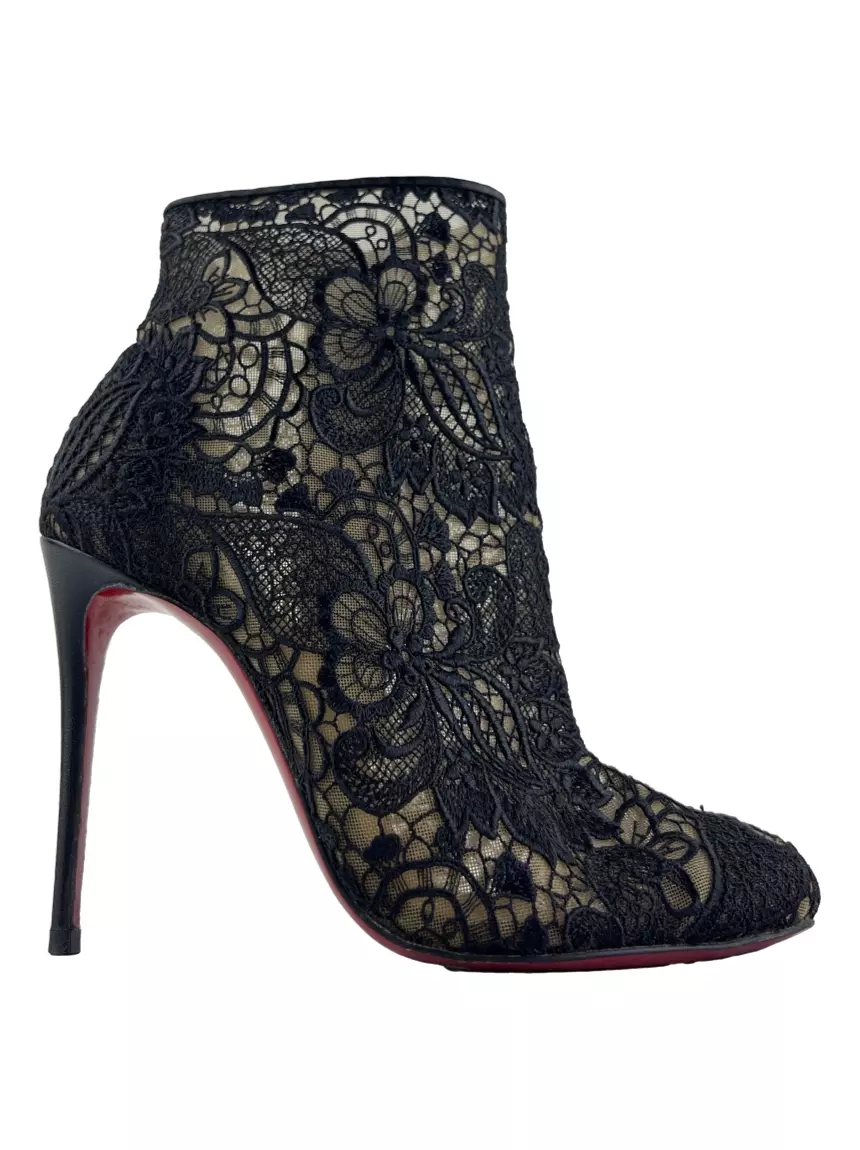 Bota Christian Louboutin Renda Preta - ZOB11 Original | Etiqueta Única