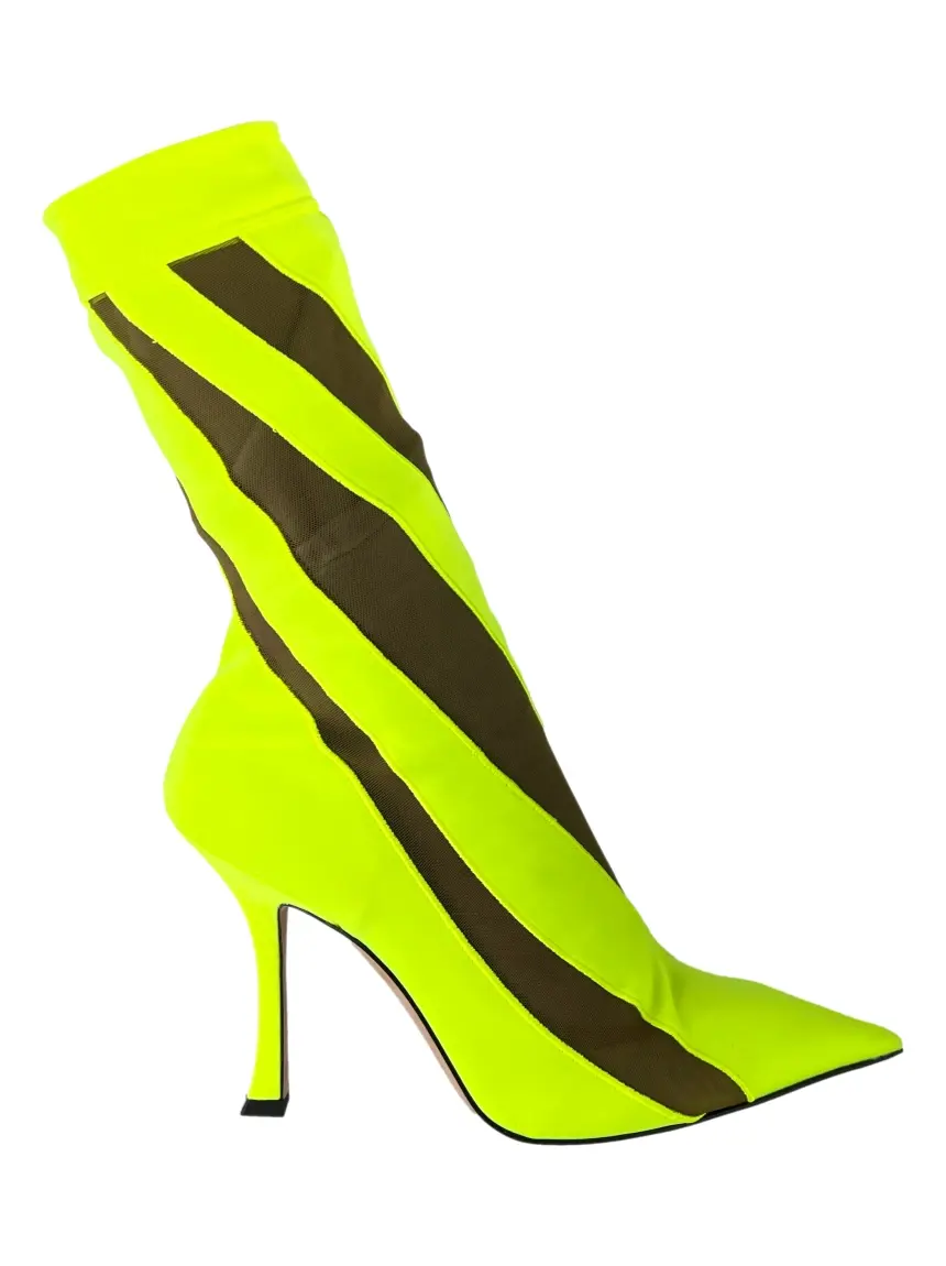 Bota Jimmy Choo X Mugler Recortes Verde Neon - AFQH585 Bota Jimmy Choo X Mugler Recortes Verde Neon - AFQH585