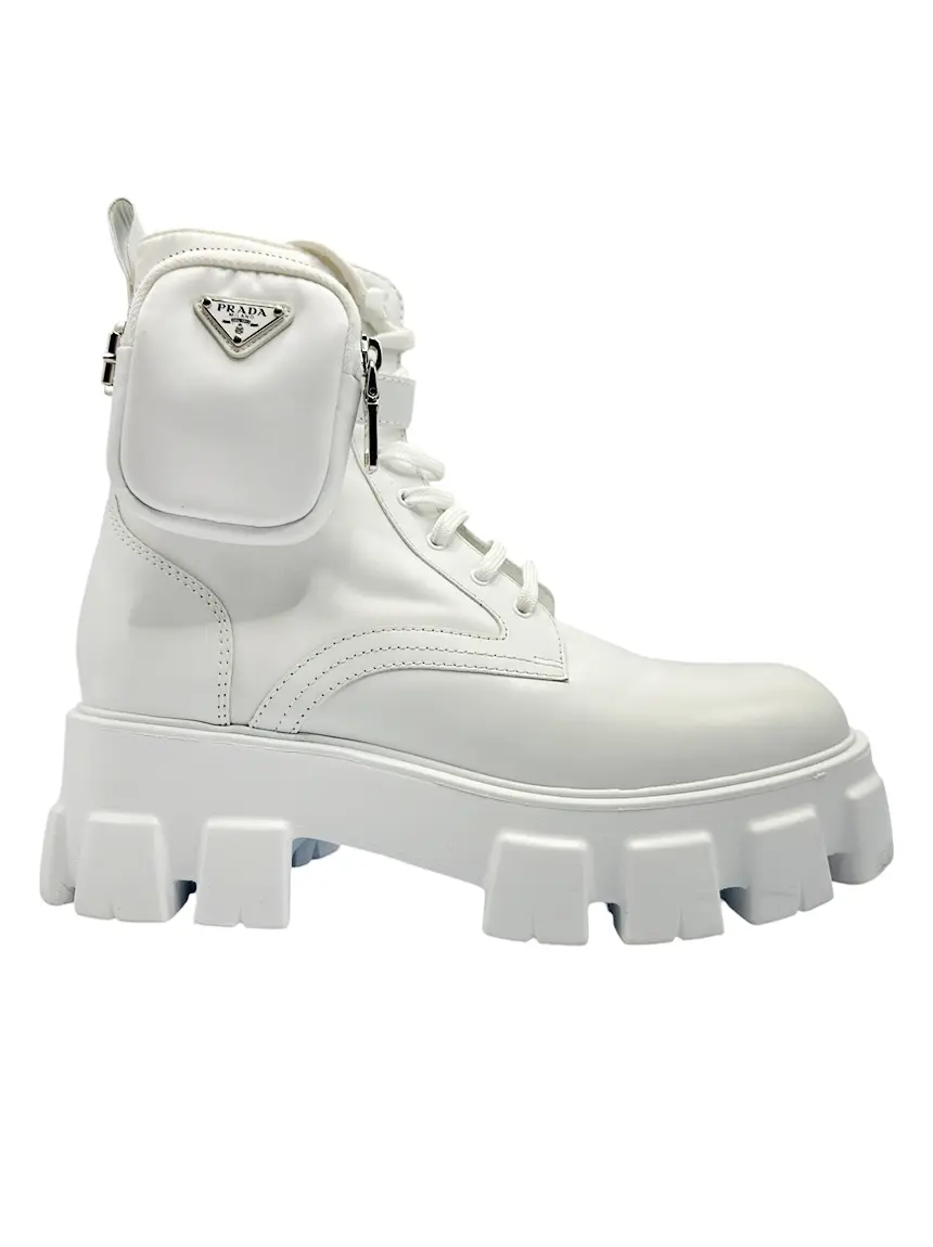 Bota Prada Monolith Branca TR884 Original Etiqueta Única