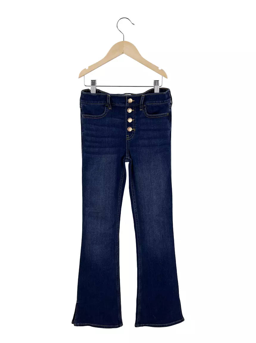 Calça Abercrombie & Fitch Kids High-Rise Flare Jeans Original - ABZL179