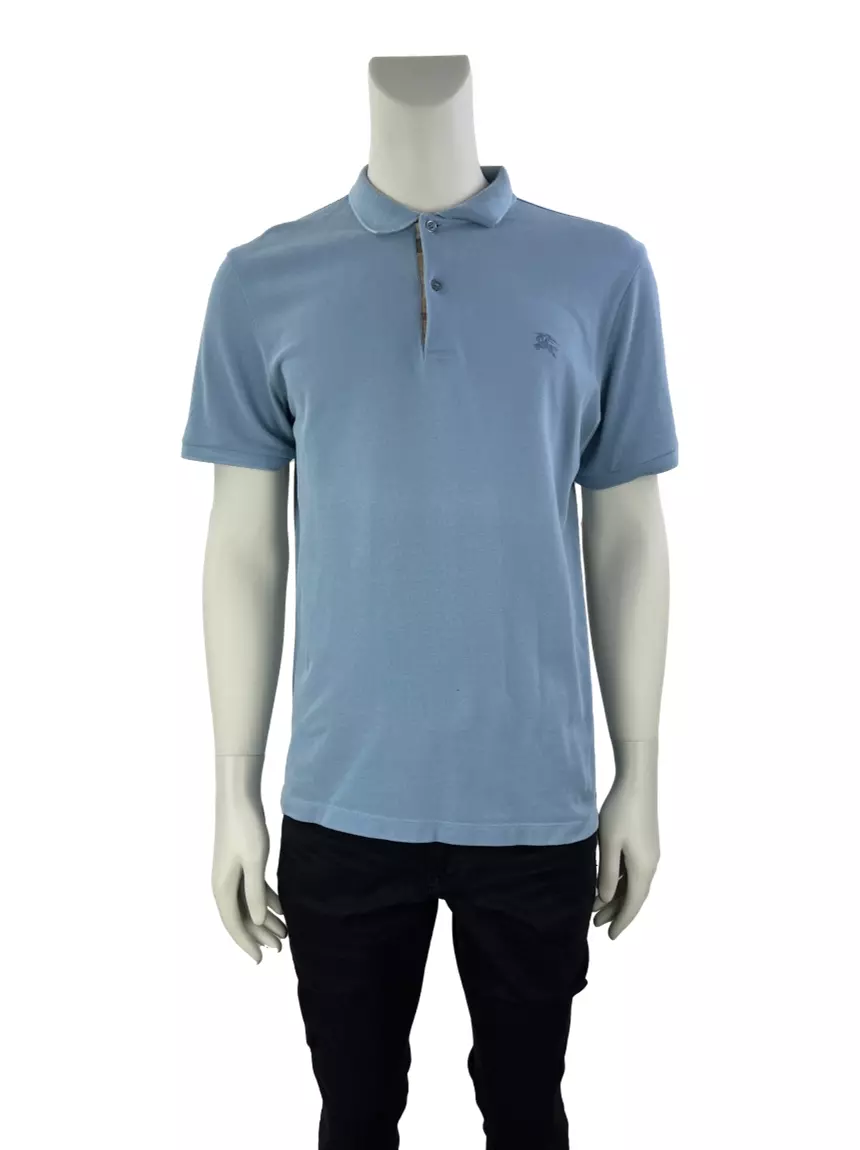 Camisa Burberry Polo Azul Original - QNG24 | Etiqueta Única