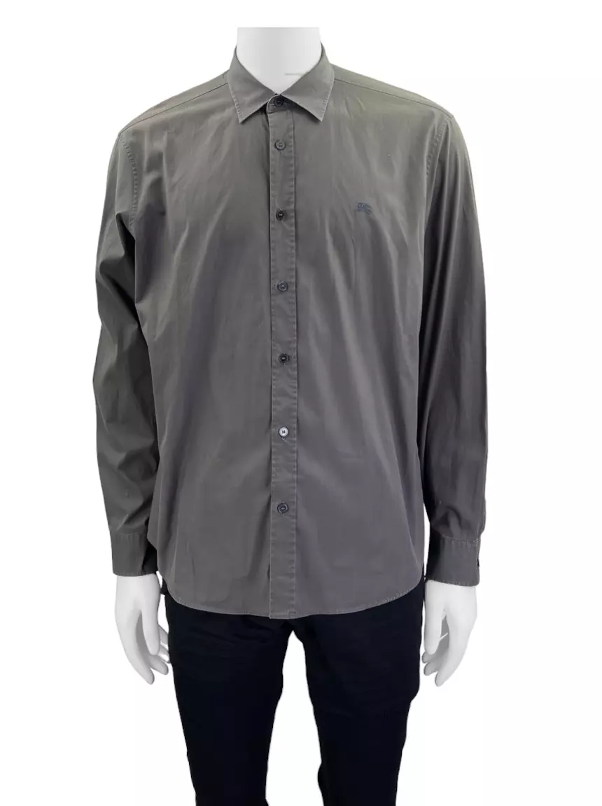 Camisa Burberry Tecido Cinza Original Etiqueta Unica