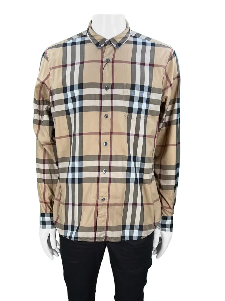 Camisa Burberry Xadrez Bege Original Etiqueta Unica