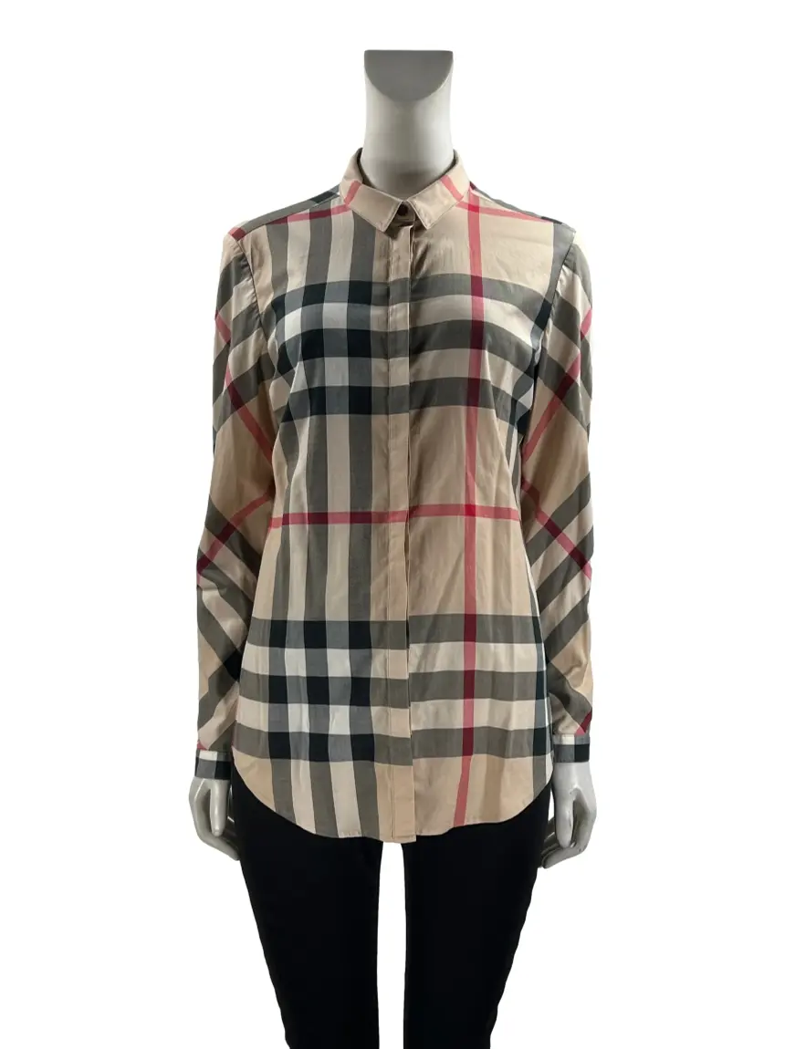burrberry シャツ Camisa Burberry Xadrez Bege - CWGX11 Original | Etiqueta Única