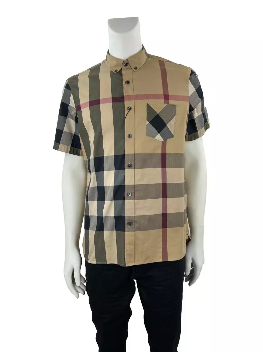 Camisa Burberry Xadrez Bege Original Etiqueta Unica