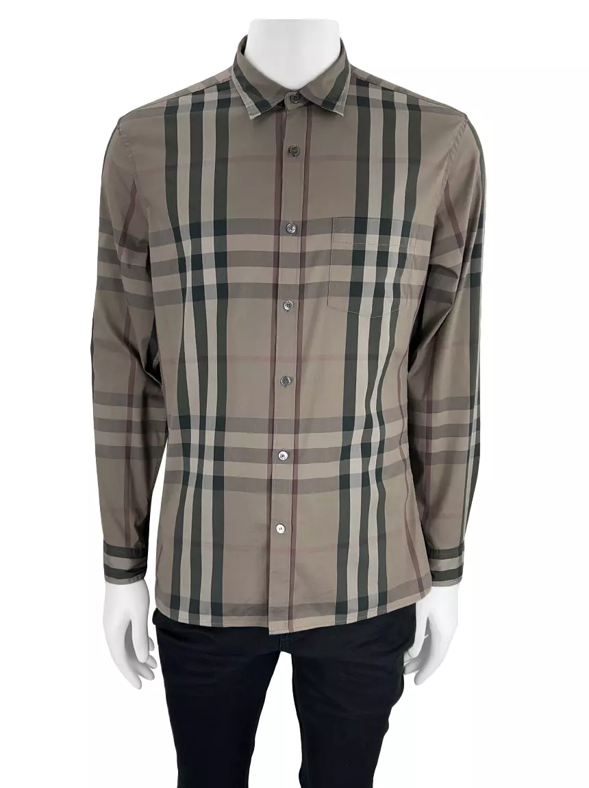 Camisa Burberry Xadrez Marrom Original - DAW56 | Etiqueta Única