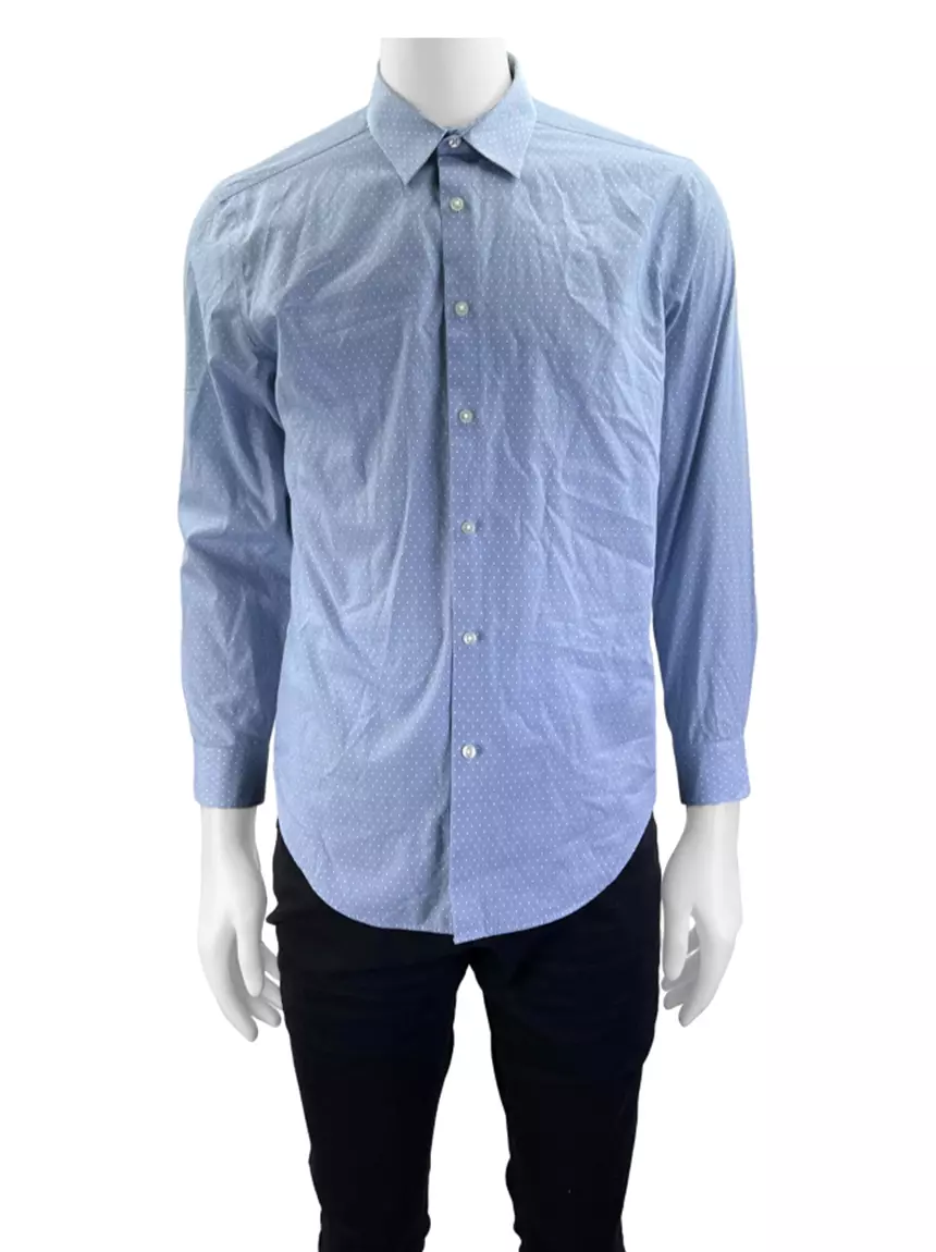 difference between slim and fitted dress shirts BLU Miami Slim Fit Non-Iron Dress Shirt in Blue – Hornor & Harrison main image 0