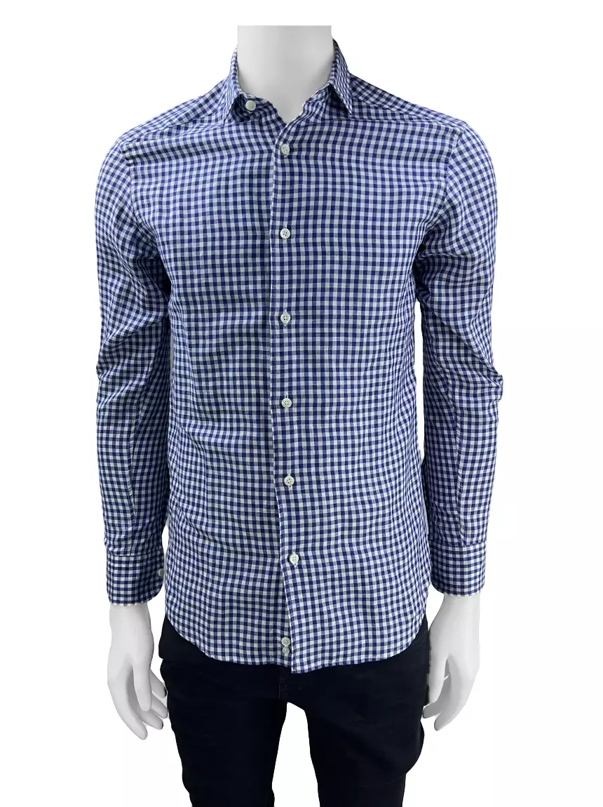 Camisa Ermenegildo Zegna Xadrez Azul - HTP913 Original | Etiqueta