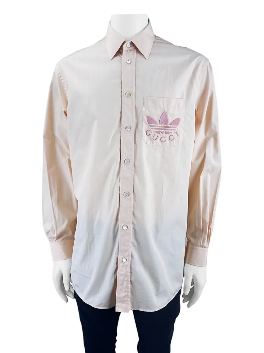Camisa Gucci X Adidas Fil a Fil Salmão - CNTZ1 Original | Etiqueta
