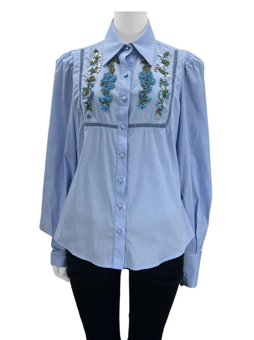 Camisa amplia bordada hotsell