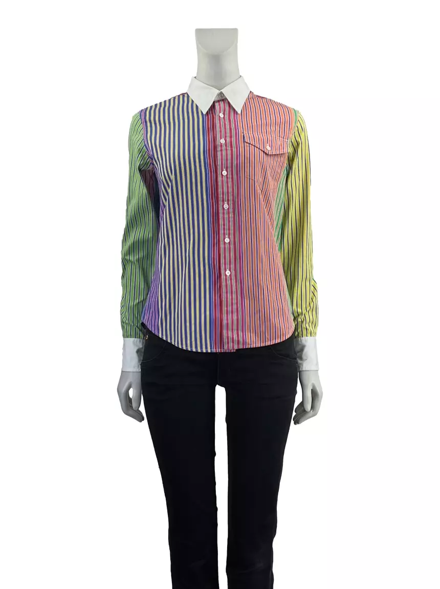 Camisa Ralph Lauren Listrada Colorida CEDF7 Original Etiqueta