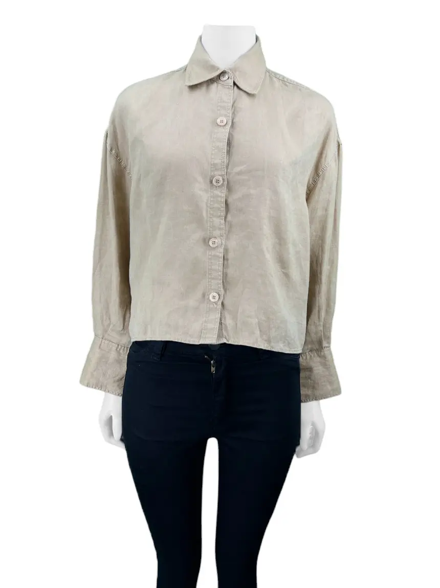 Camisa Zara Tecido Bege DAM449